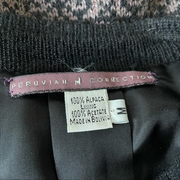 Peruvian Connection Zip Cardigan Alpaca Wool Lined Art to Wear Gray M EUC - Picture 3 of 11